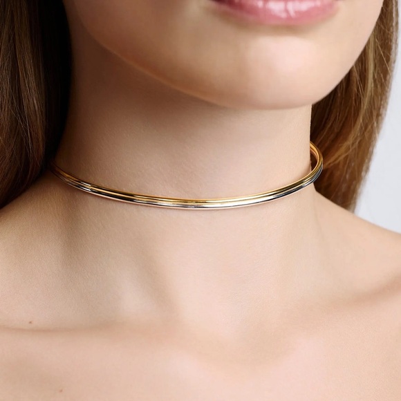 Jennifer Fisher Jewelry - Jennifer Fisher Two Tone Thread Choker Silver Gold Tone